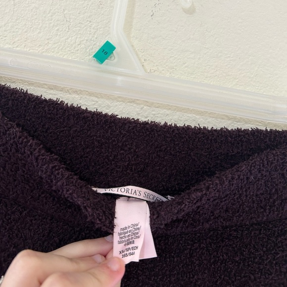 Victoria's Secret Sherpa Wide Leg Sweatpant Brown High Rise Preppy Size XS Comfy - Picture 7 of 9